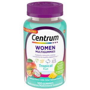 Centrum Women Multivitamin Gummies, Tropical Fruit Flavor, 100 CT