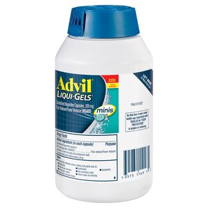Advil Liqui-Gels Minis Pain Reliever and Fever Reducer, Ibuprofen 200mg, Fast Pain Relief