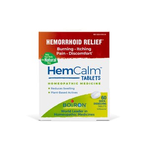 Boiron HemCalm Tablets, Homeopathic Medicine for Hemorrhoid Relief, 60 CT