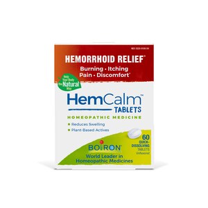  Homeopathic Boiron HemCalm Tablets Hemorrhoid Relief, 60 CT 