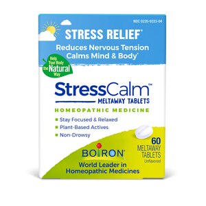 Boiron StressCalm Meltaway Tablets for Stress Relief - Reduces Nervous Tension, Calms Mind & Body, 60 CT