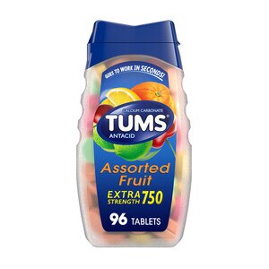 TUMS Antacid Chewable Tablets for Heartburn Relief, Extra Strength, 96 Tablets