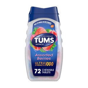 TUMS Antacid Chewable Tablets For Heartburn Relief, Ultra Strength, Assorted Berries, 72 Tablets - 72 Ct , CVS