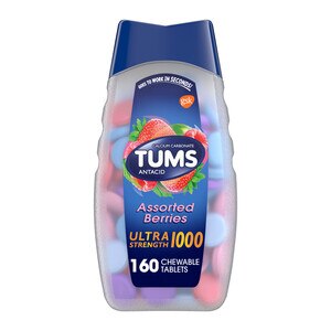 TUMS Antacid Chewable Tablets, Ultra Strength For Heartburn Relief, Assorted Berries, 160 Ct , CVS