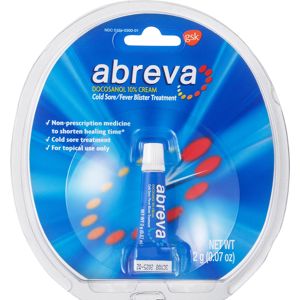 Abreva Docosanol 10% Cream Tube, FDA Approved Treatment for Cold Sore/Fever Blister, 2 grams