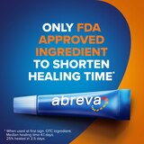 Abreva Docosanol 10% Cream Tube, FDA Approved Treatment for Cold Sore/Fever Blister, 2 grams On the Go Pack, thumbnail image 3 of 8
