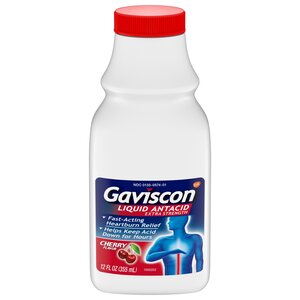 Gaviscon Extra Strength Cherry Liquid Antacid for Fast-Acting Heartburn Relief, 12 OZ