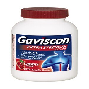 Gaviscon Extra Strength Chewable Tablet for Fast-Acting Heartburn Relief, 100 count