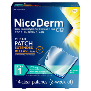 NicoDerm CQ Nicotine Patches to Stop Smoking, Step 1 - 14 Count