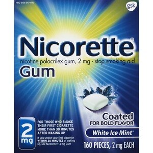 Nicorette Nicotine Gum To Stop Smoking, 2mg, White Ice Mint, 160 Ct , CVS