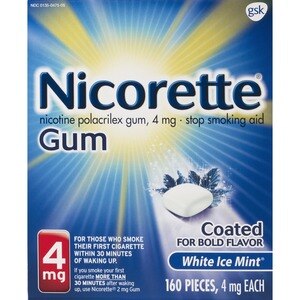 Nicorette Nicotine Gum to Stop Smoking, White Ice Mint, 160 CT