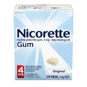 Nicorette Nicotine Gum To Stop Smoking, 4mg, Original Unflavored - 170 Count - 170 Ct , CVS