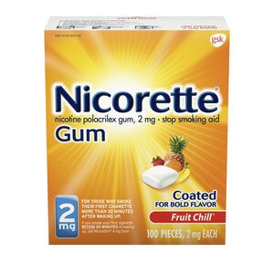 Nicorette Nicotine Stop Smoking Aid Gum Coated Flavored