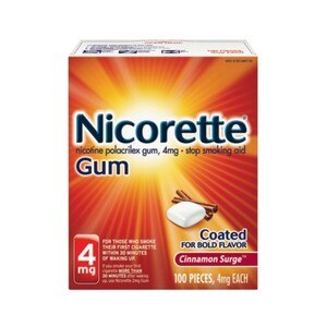 Nicorette Nicotine Stop Smoking Aid Gum Coated Flavored, 4 Mg Cinnamon Surge 100 Ct , CVS