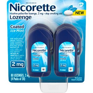 Nicorette 2mg Lozenge, Ice Mint, 80 Ct - 20 Ct , CVS