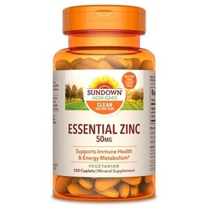 Sundown Naturals Essential Zinc Caplets, 50 Mg, 100 Ct , CVS