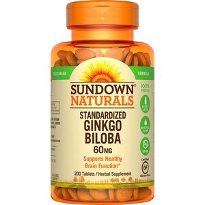 Sundown Naturals Ginkgo Biloba Standardized Extract Tablets 60mg, 200 Ct , CVS