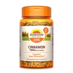 Sundown Naturals - Cápsulas de canela, 1000 mg, 200 u.