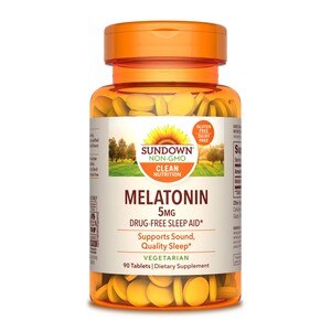 Sundown Naturals - Cápsulas de melatonina, 5 mg, 90 u.