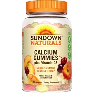 Sundown Naturals - Calcio y vitamina D3 en gomitas, 50 u.