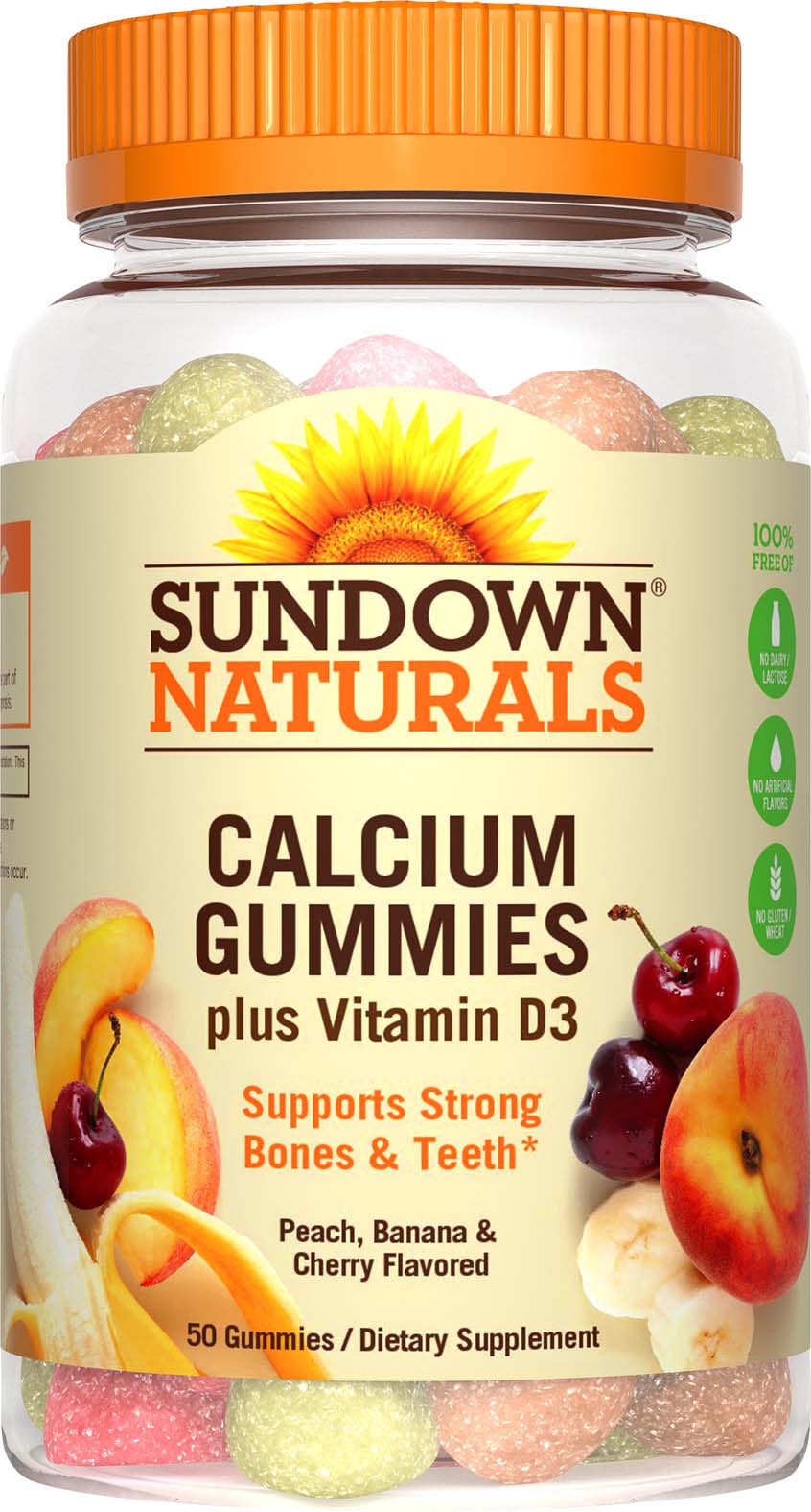  Sundown Naturals Calcium Plus Vitamin D3 Gummies, 50CT 