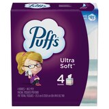 Puffs Ultra Soft Non-Lotion Facial Tissues, 4 ct, thumbnail image 1 of 24