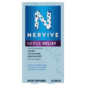 Nervive Nerve Relief, for Nerve Aches, Weakness, & Discomfort in Fingers, Hands, Toes, & Feet, 30 CT