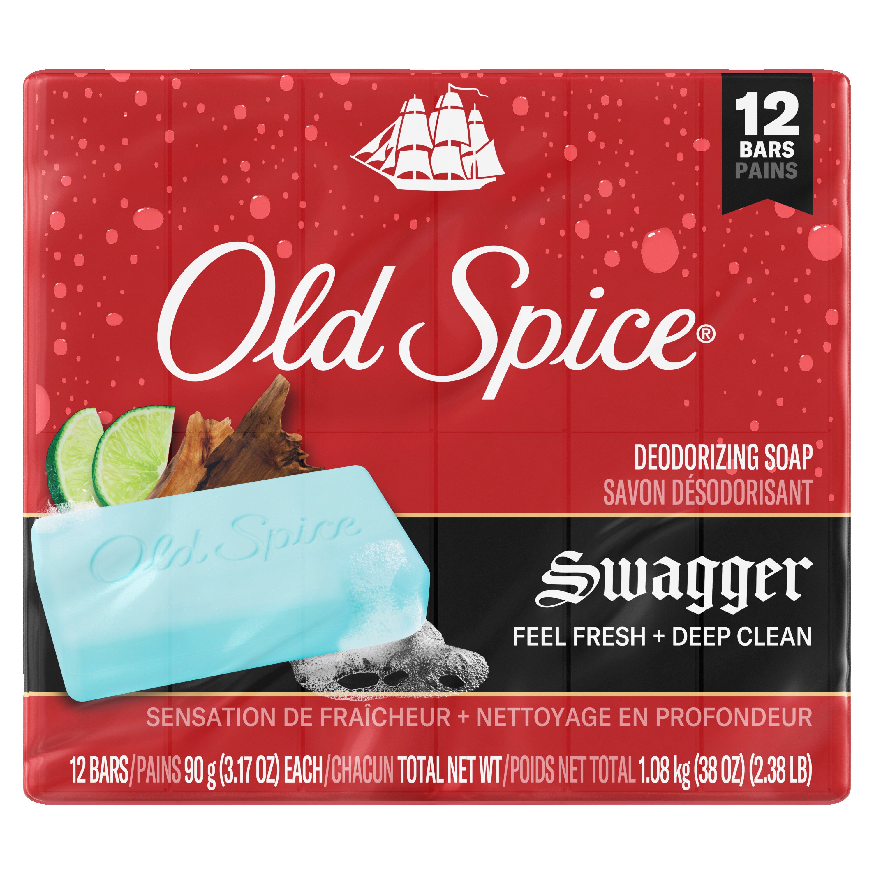 Old Spice Men's Bar Soap Swagger, 12CT