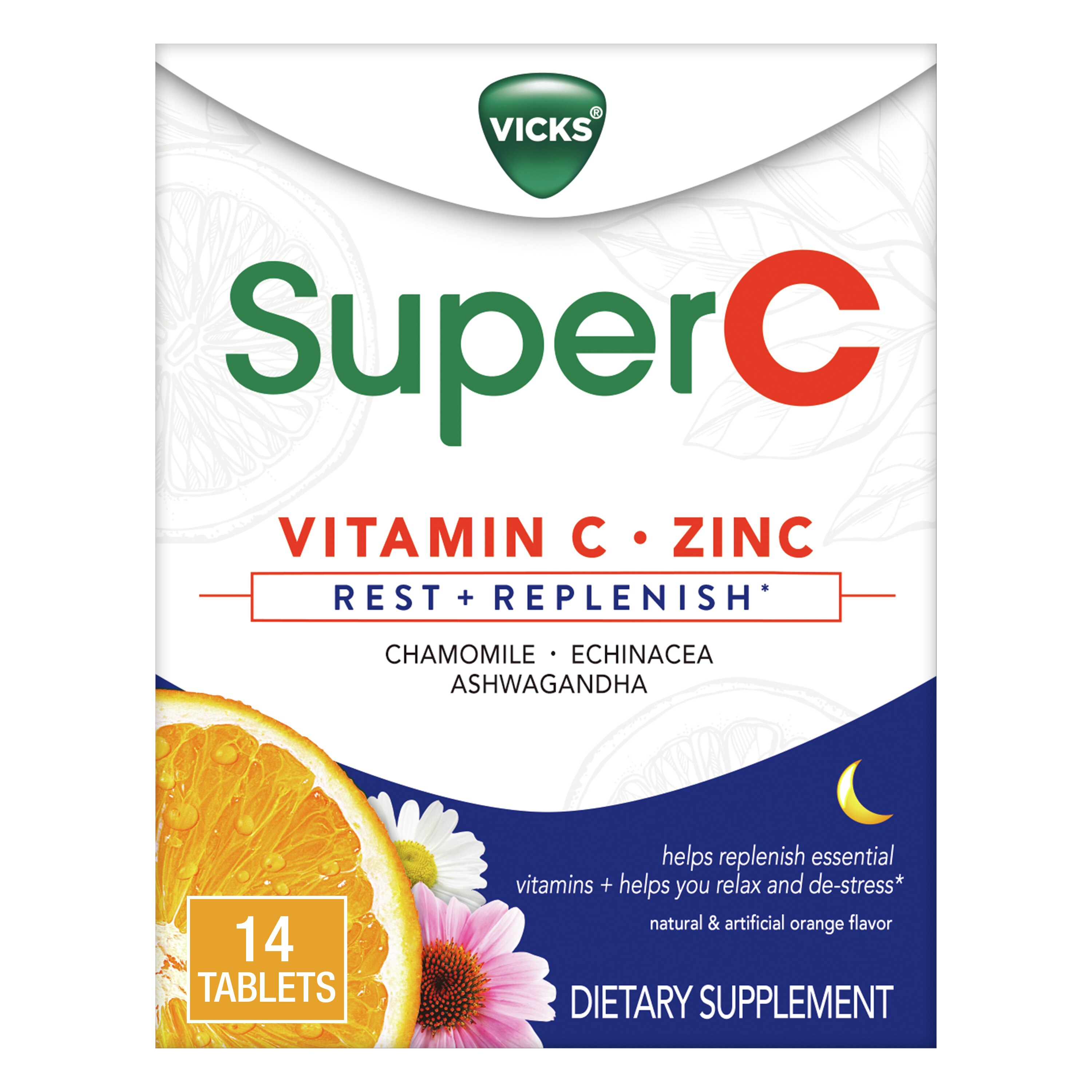 Vicks Super C Nighttime Daily Supplement to Rest and Replenish, 28 CT
