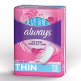 Always Thin Daily Panty Liners Regular, 72 CT, thumbnail image 1 of 2