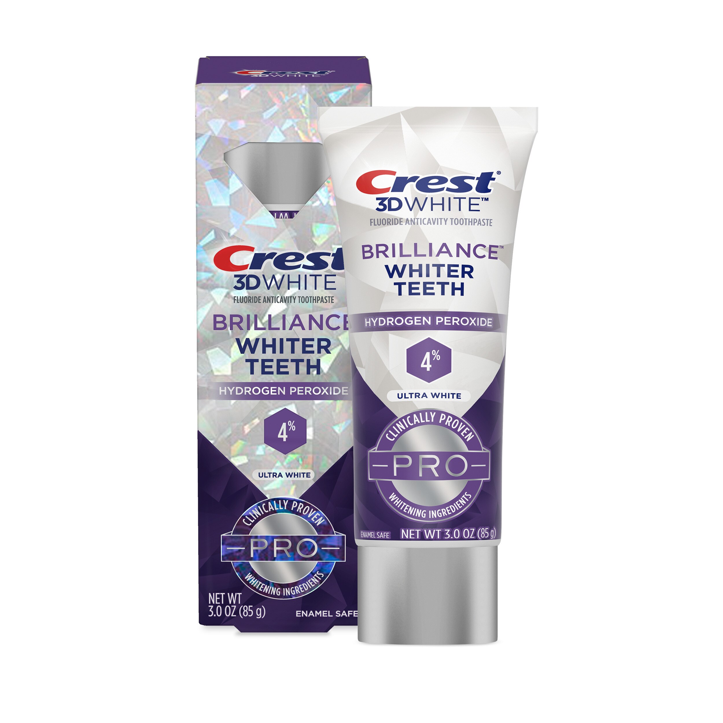 Crest 3D White Brilliance Fluoride Anticavity Whitening Toothpaste With 4% Hydrogen Peroxide, Ultra White, 3.0 Oz - 3 Oz , CVS