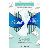 Always Pure Cotton with FlexFoam Size 2 Pads with Wings, Heavy Flow, 34 CT, thumbnail image 2 of 8