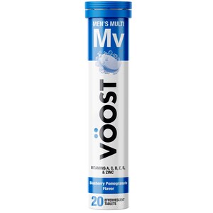 VOOST Men's Multivitamin Effervescent Tablets Blueberry Pomegranate Flavored, 20 CT