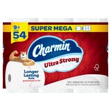 Charmin Ultra Strong Toilet Paper 9 Super Mega Rolls, 363 Sheets Per Roll, thumbnail image 3 of 12