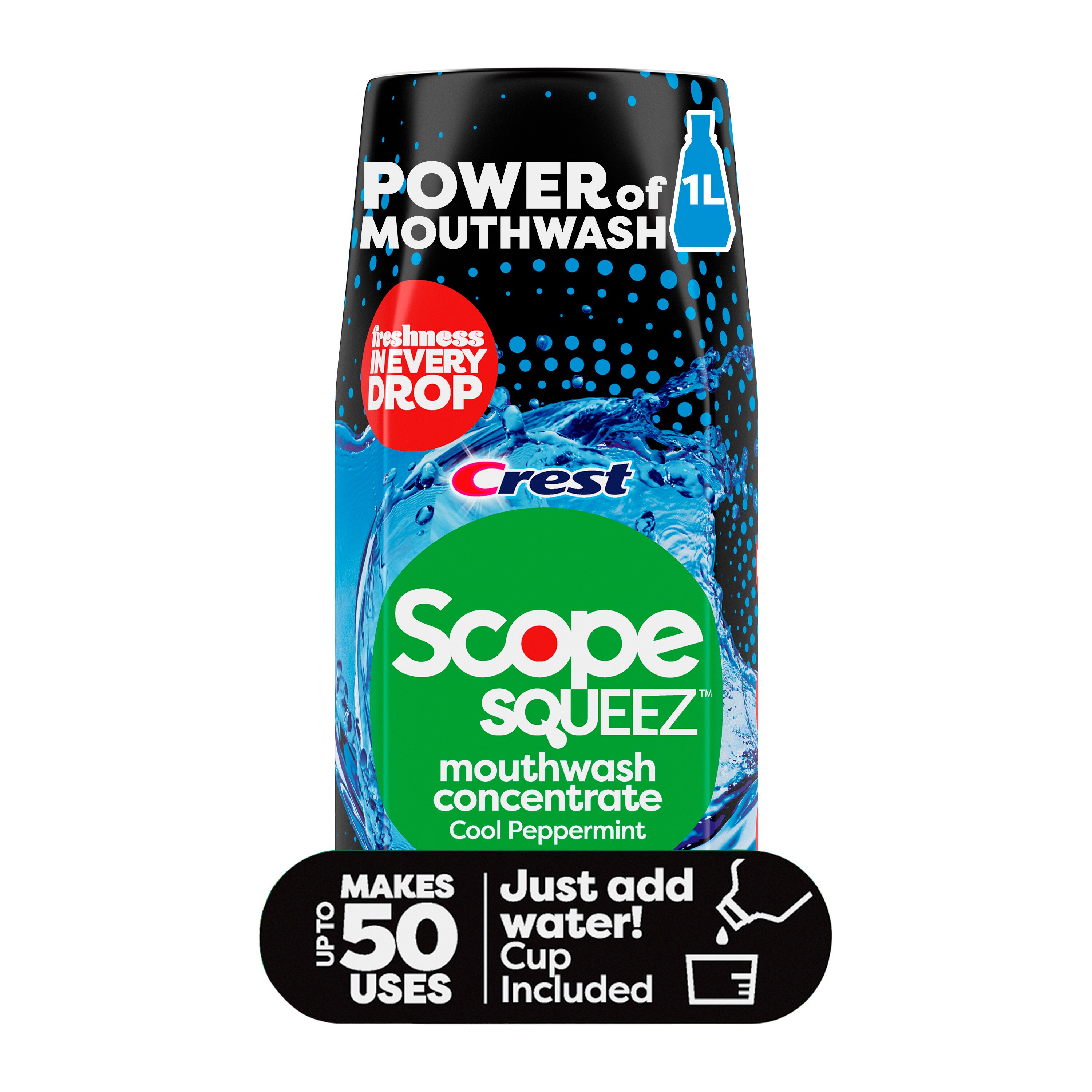 Scope Squeez Mouthwash Concentrate, 50 Ml Makes Up To 50 Uses, Cool Peppermint - 1.69 Oz , CVS