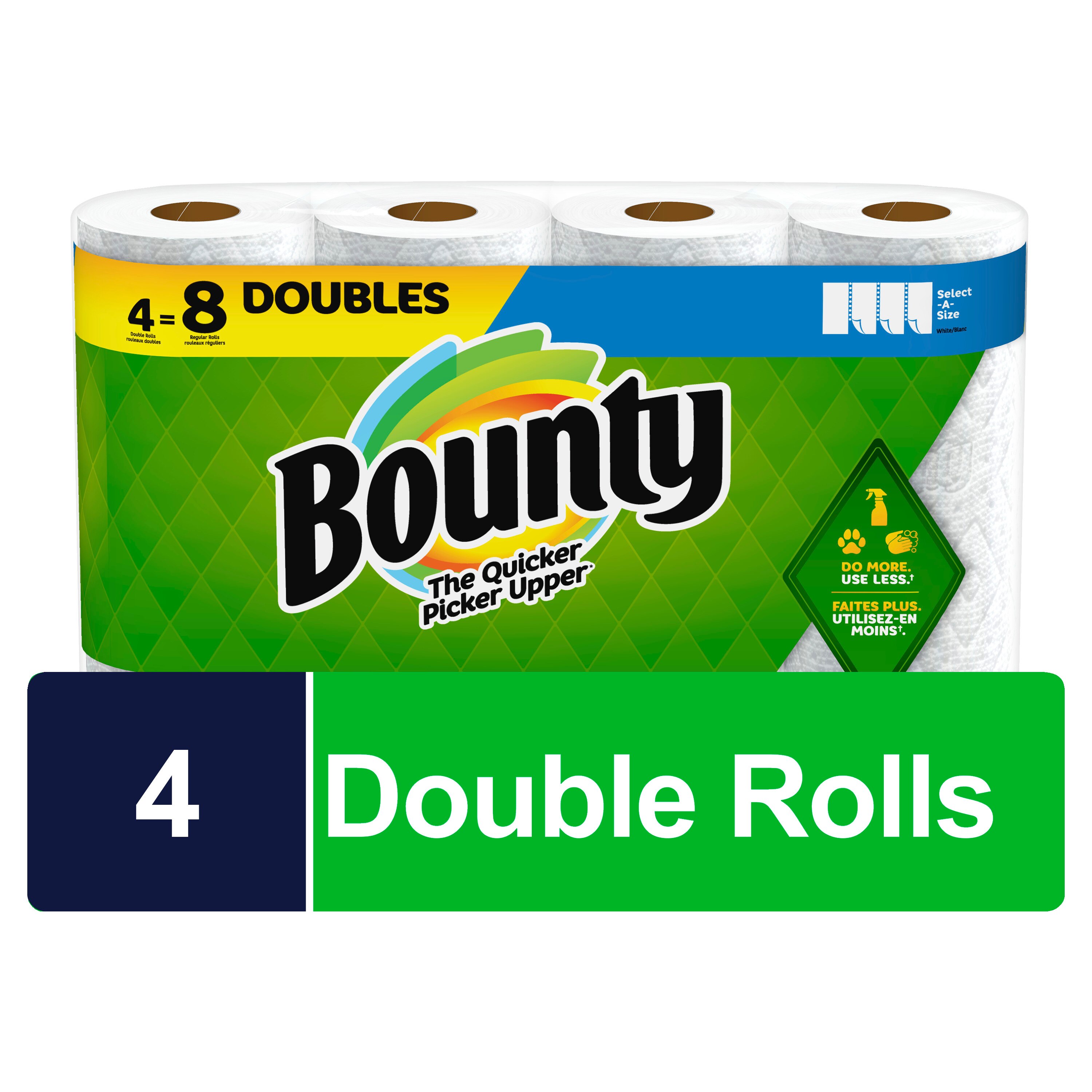 Bounty Select-A-Size Paper Towels, 4 Double Rolls, White, 90 Sheets Per Roll , CVS