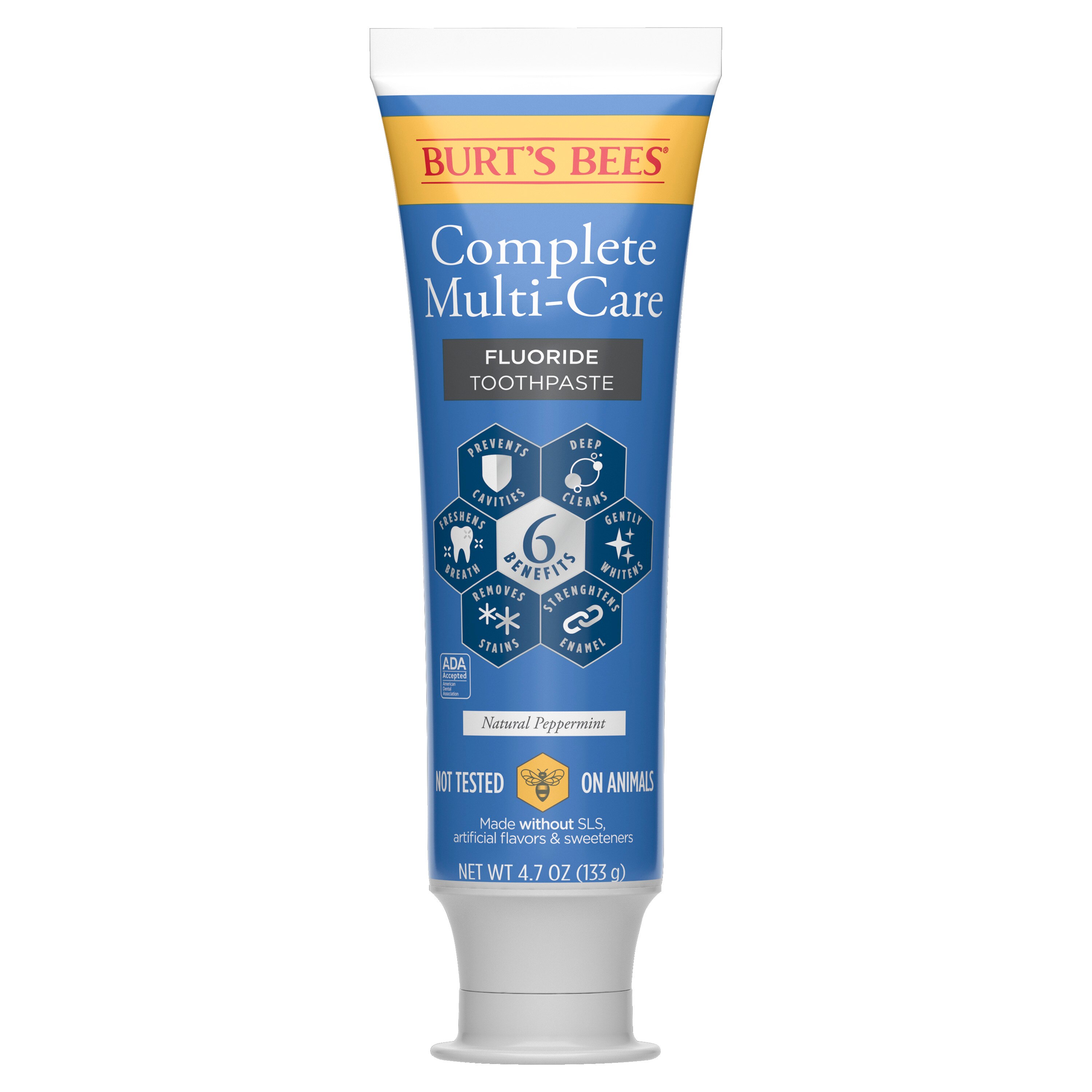 Burt's Bees Complete Multi-Care Fluoride Toothpaste, Natural Peppermint, 4.7 Oz , CVS