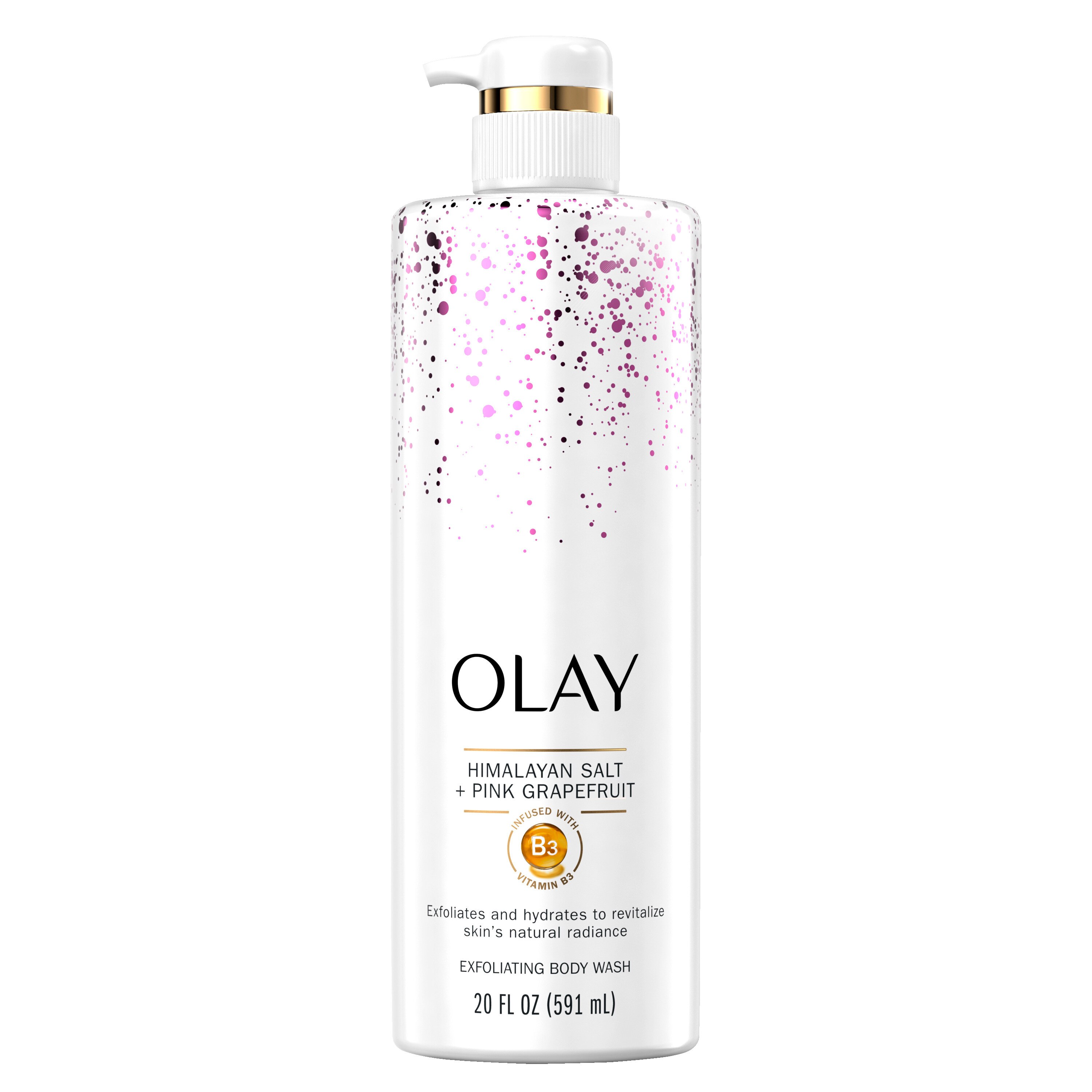 Olay Exfoliating & Revitalizing Body Wash With Himalayan Salt, Pink Grapefruit, And Vitamin B3, 20 Oz , CVS