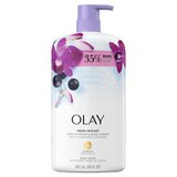 Olay Fresh Outlast Body Wash, Orchid & Black Currant, 30 oz, thumbnail image 1 of 9