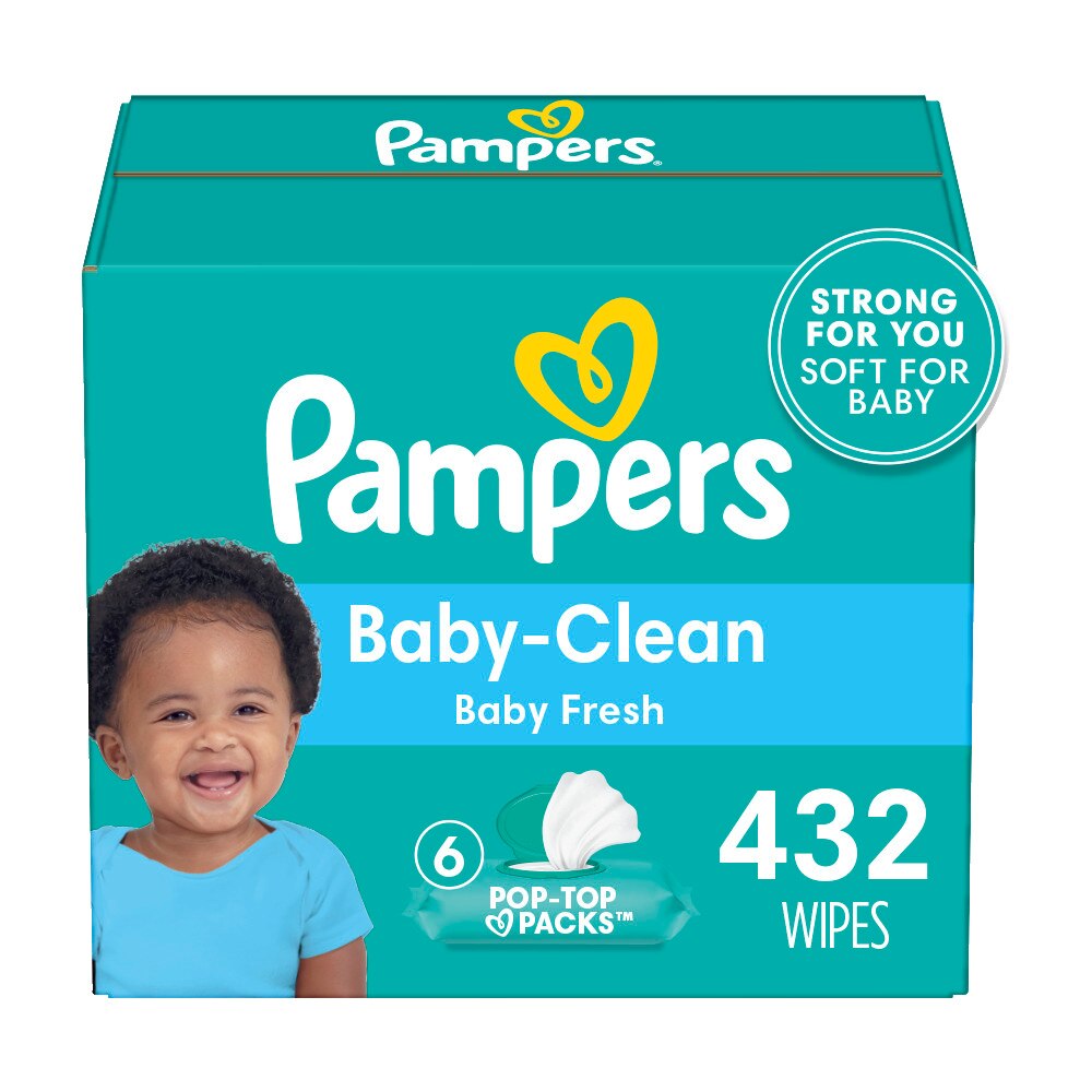Pampers Baby Clean Wipes Baby Fresh Scented 6X Pop-Top Packs, 432 Ct - 72 Ct , CVS