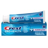 Crest Pro-Health Clean & Free Fluoride Toothpaste for Anticavity, Antigingivitis, and Sensitive Teeth, thumbnail image 1 of 10