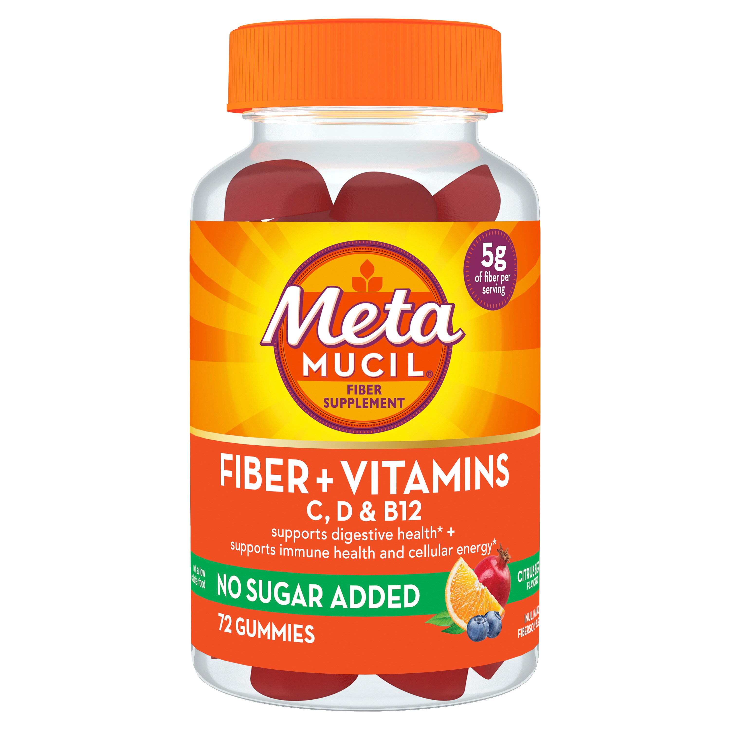 Metamucil Fiber Supplement Gummies, Citrus Berry Flavored, 72 Ct , CVS