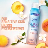 Secret Whole Body Deodorant Spray, Peach & Vanilla, 3.5 OZ, thumbnail image 4 of 11