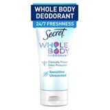 Secret Whole Sensitive Body Cream, Unscented, 3 OZ, thumbnail image 1 of 3