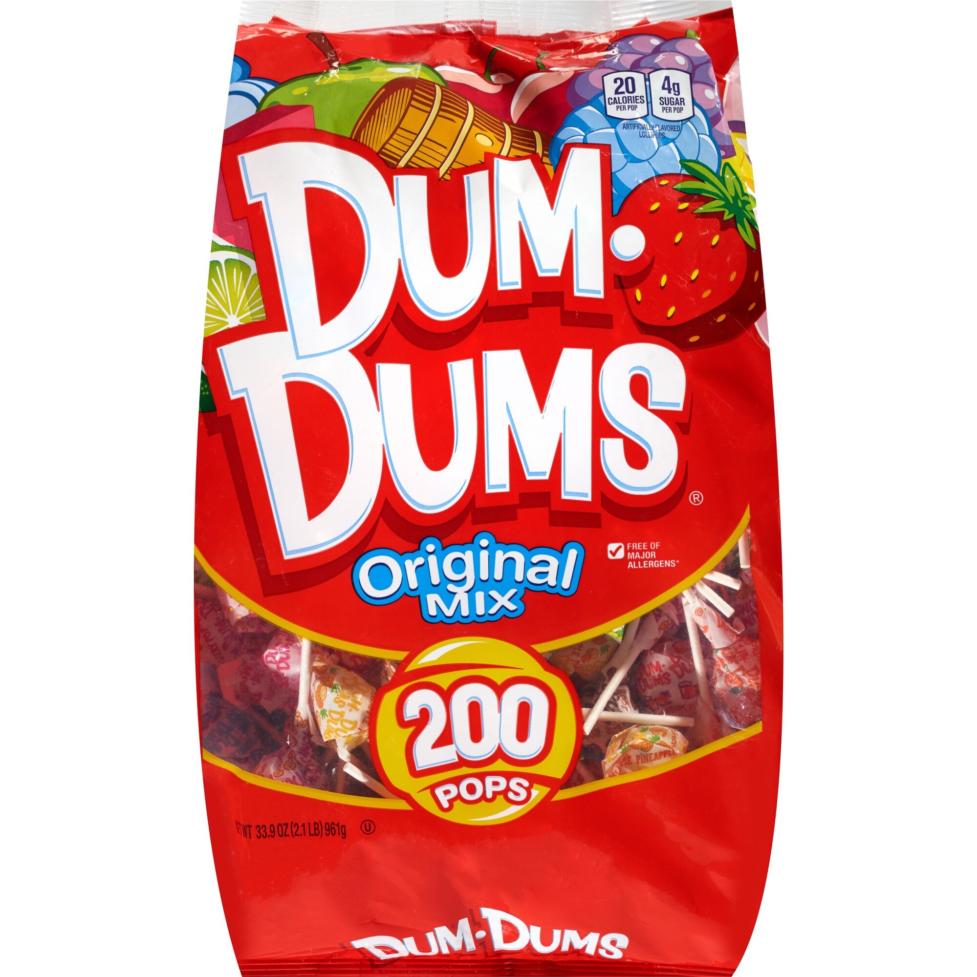 Dum Dums Original Mix Lollipops, 200 ct, 33.9 oz