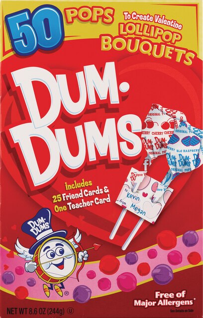 Dum Dums Dum Dum Valentine Exchange Kit, 50 Ct, 8.6 Oz , CVS