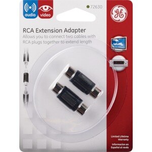 General Electric RCA Extension Adapter, Allows You To Connect Two Cables With RCA Plugs ToGeneral Electricther To Extend Lenth - 2 Ct , CVS