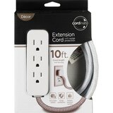 Cordinate Extension Cord 3 Outlets with Surge Protection, 10 ft, Gray/White, thumbnail image 5 of 5
