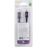 Philips Elite USB-C to USB-C Cable, 6 ft, Braided, Black, thumbnail image 2 of 3