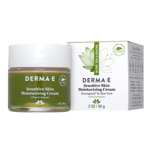 DERMA E Sensitive Skin Moisturizing Cream, Fragrance Free, 2 OZ
